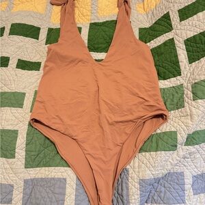 Mauve One-Piece Low Cut/ High Hip Swimsuit